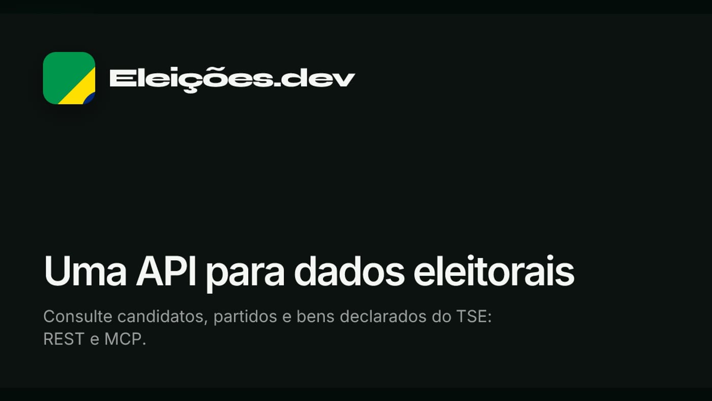 Eleições.dev estrutura dados do TSE para consultas via API e inteligência artificial